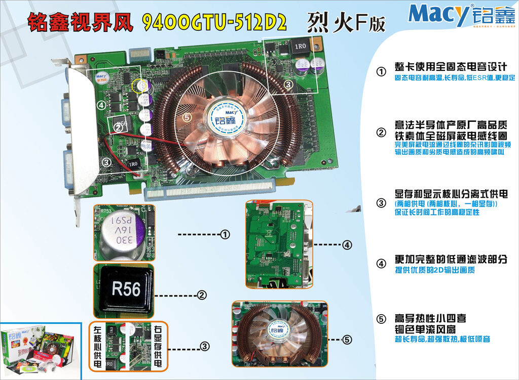铭鑫视界风系列 9400GTU-512D2 辉煌版