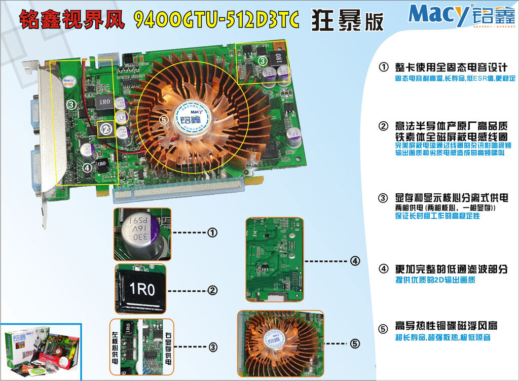 铭鑫视界风系列 9400GTU-512D3TC128 超值版