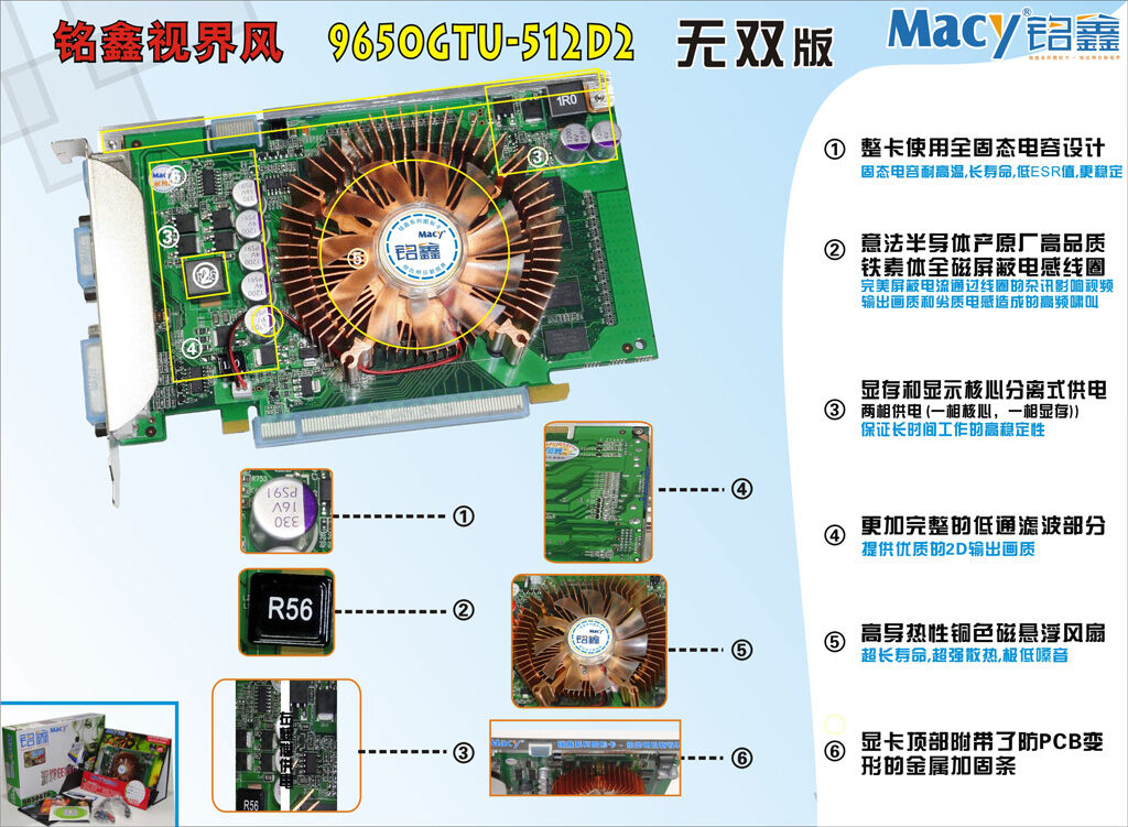 铭鑫视界风系列 9650GTU-512D2 无双版