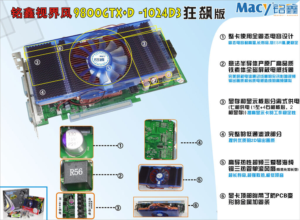 铭鑫视界风系列 9800GTX+D-1024D3 辉煌版
