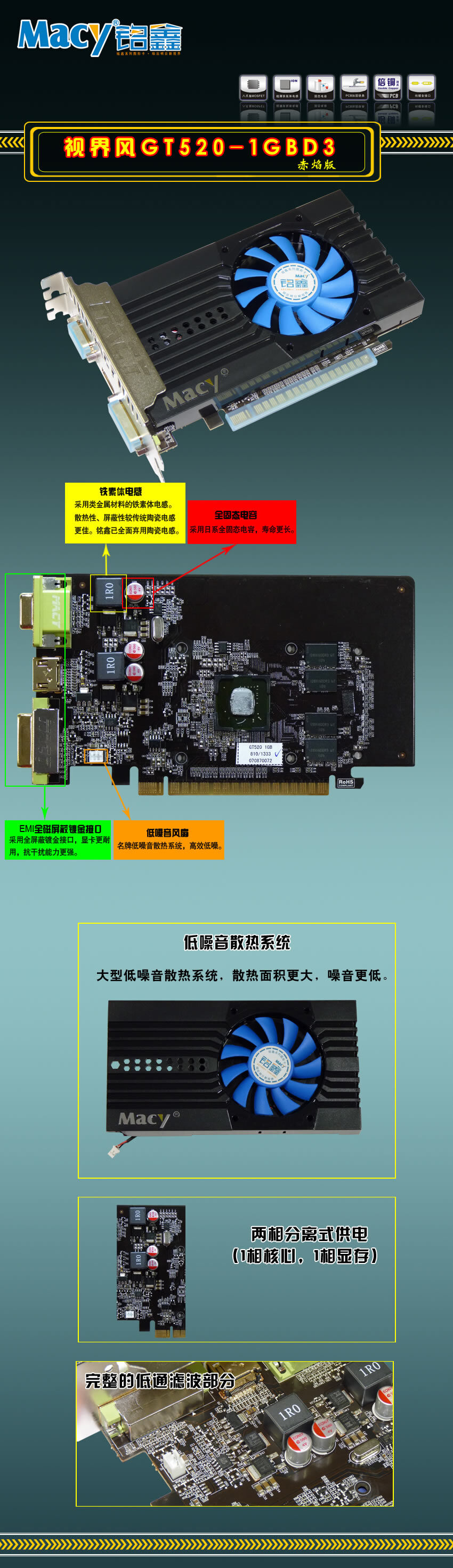 铭鑫视界风 GT520-1GBD3 赤焰版