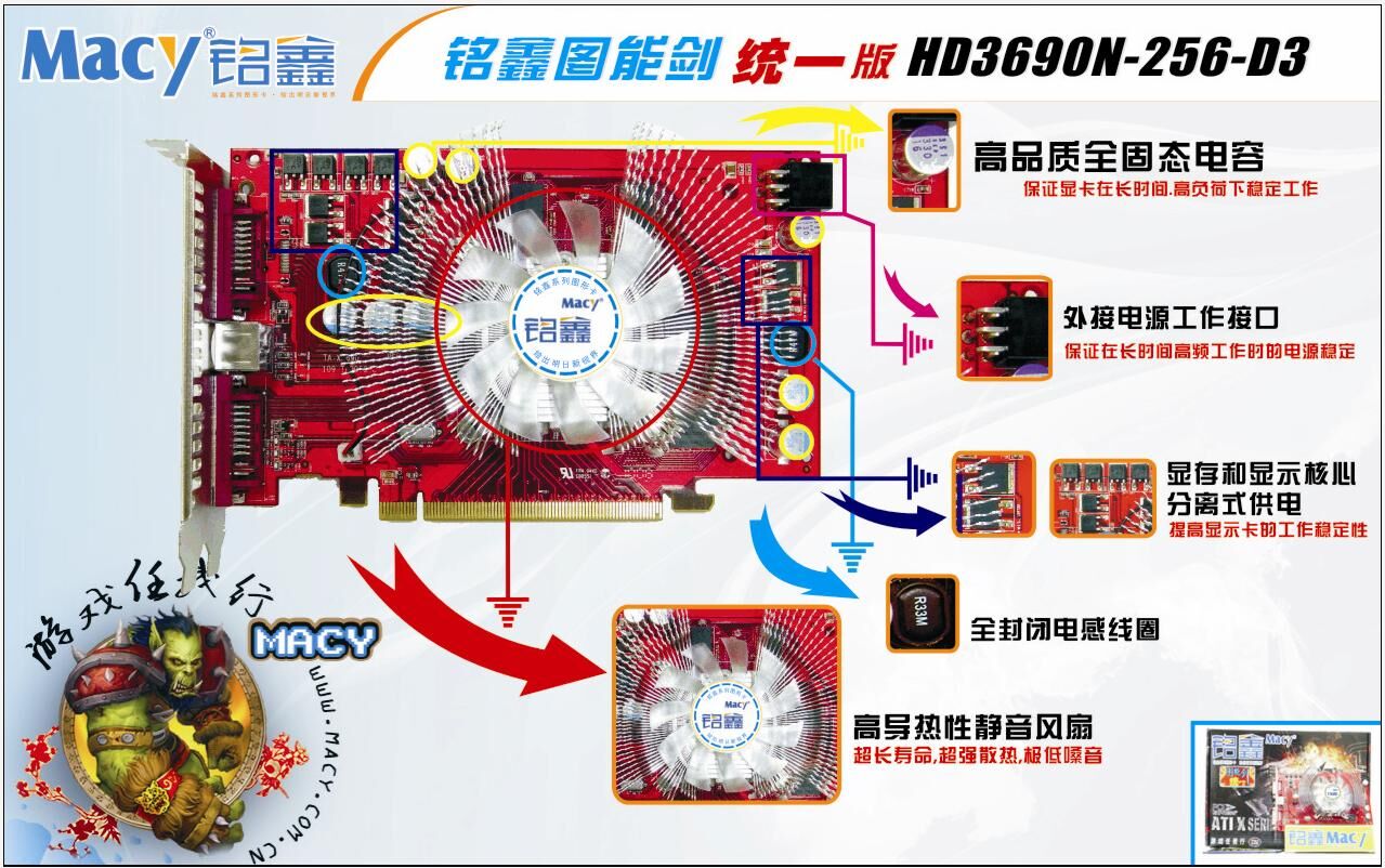 铭鑫图能剑系列 HD3690N-256D3 游戏版