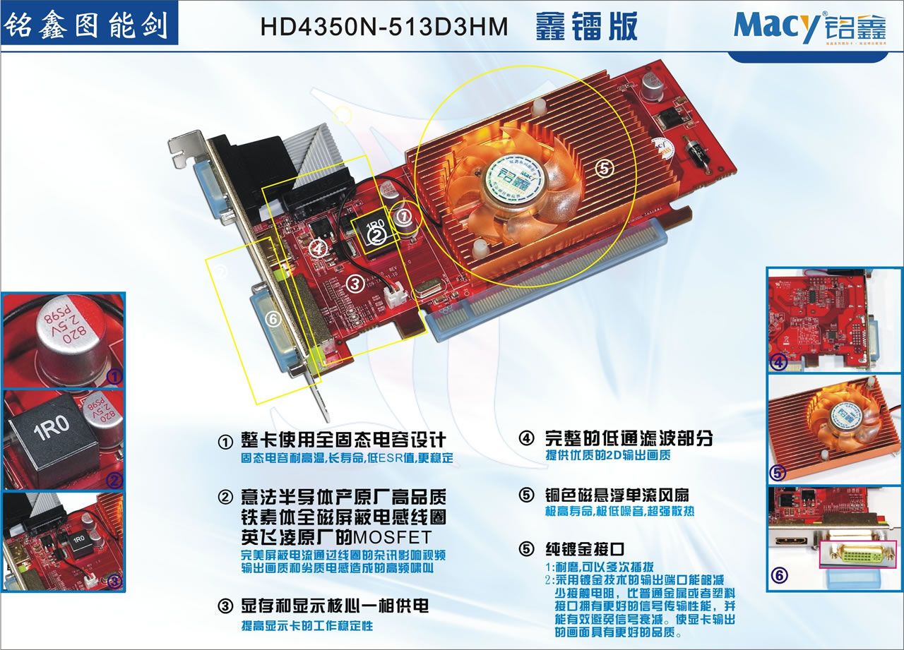 铭鑫图能剑 HD4350N-512D2HM 鑫镭版