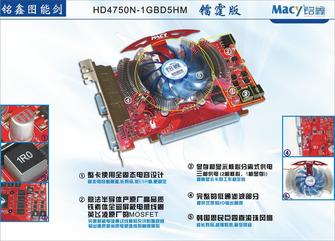 铭鑫图能剑系列 HD4750N-1GBD5HM 游戏版
